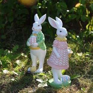 Bunny Figurines Easter Bunny Decor Easter Celebration Cute S