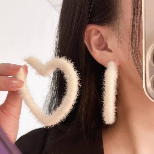 New Arrival Sweet Heart Earrings for Women Exaggerate Flocki