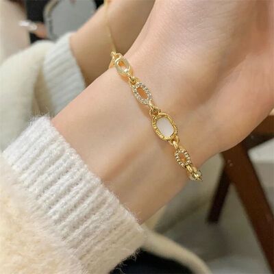 Gold Color Zircon Bracelets for Women Girls Sweet Romantic S