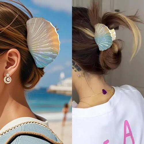 cate Gradient Purple Shell Hair Claw Summer Ocean's Claw Cli