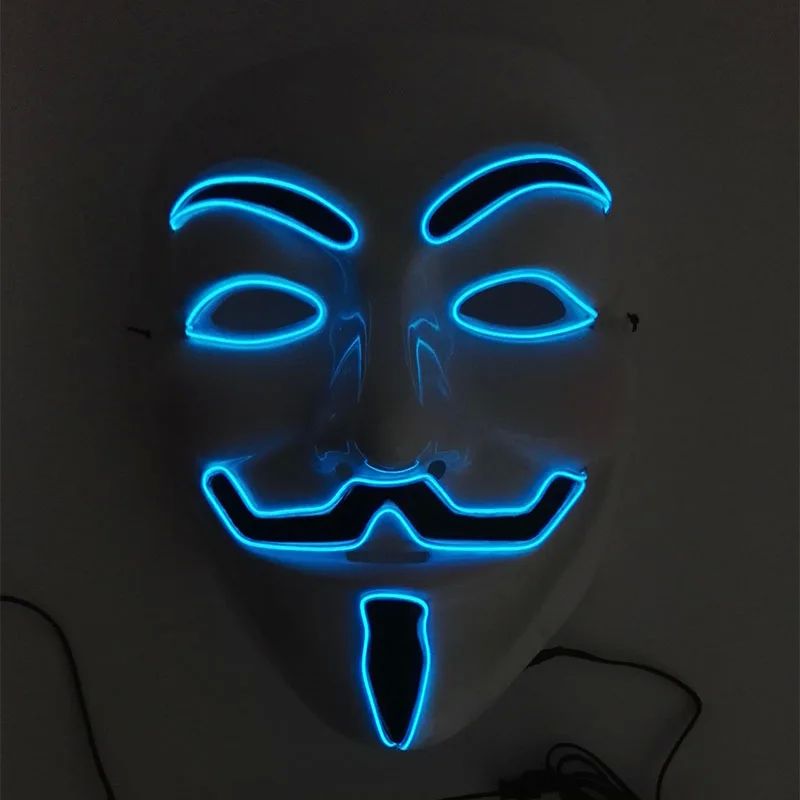 Classical Light Up Anonymous Mask LED Luminous V Mask Cospla