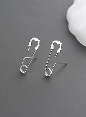 Silver Color Irregular Pin Earrings for Men and Women Couple