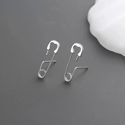 Silver Color Irregular Pin Earrings for Men and Women Couple