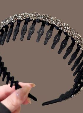Fashion Rhinestone Flocking Bezel Hair Hoops for Women Ladie