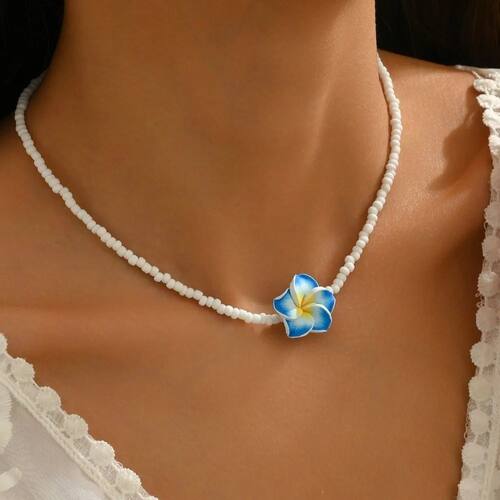 Elegant Colorful Bohemian Necklace Flower Sweet Flower Flowe