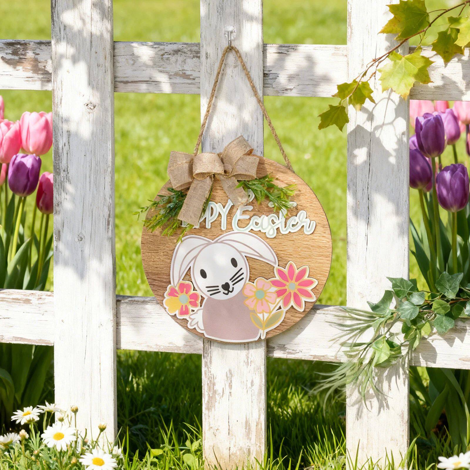 Easter Hanging Rabbit Pendant Festive Atmosphere Wooden Rabb