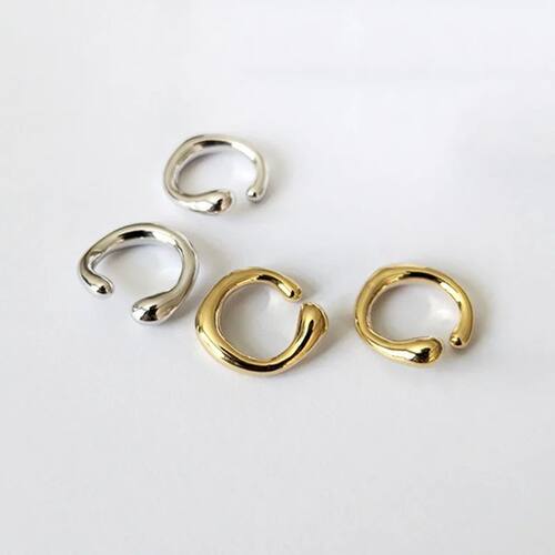 Golden Earrings without Piercing Geometric Round Ear Cuff Mi