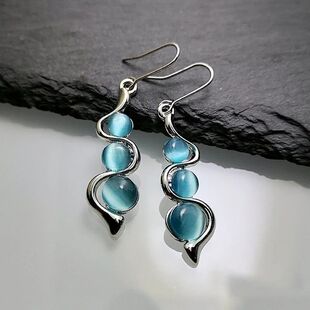 Classic nd Drop Earring Silver Color Inlaid with Shine Natur
