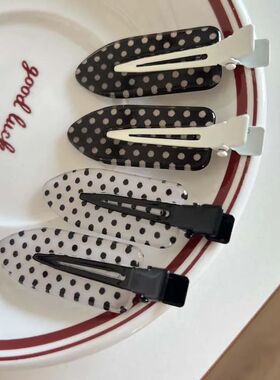 1Pcs Black White Polka Dot Acetate Hair Clip Korean Style Fa