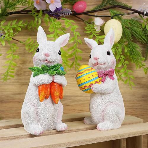 7cm Easter Bunny Resin Table Ornament Carrot Rabbit Spring H