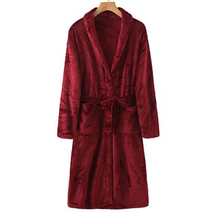 Winter Flannel Women Robe Kimono Bath Gown Thicken Coral Fle
