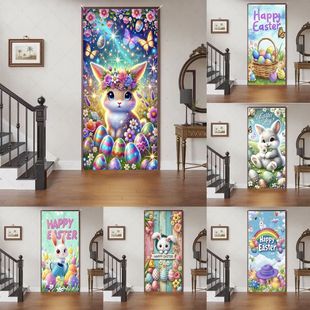 Happy Easter Cute Bunny Theme Background Banner Fantasy Spri