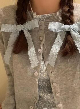 Bow Lace Hair Tie French Braided Ribbon Head Tie Double tail