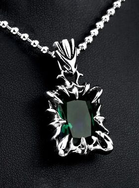 Vintage Fashion Red/Black/Blue/Green Color Stone Pendant Nec
