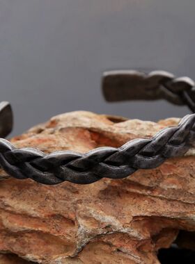 Punk Vintage 316L Stainless Steel Braided Twist Bracelet For