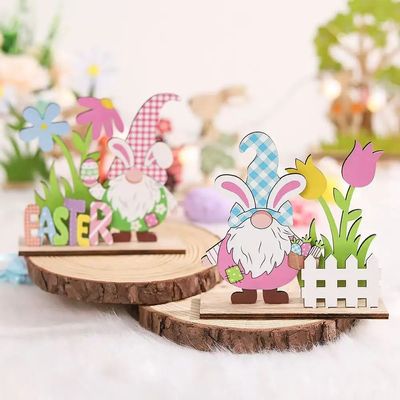 Easter Faceless arf Wooden Ornament Creative Cartoon Bunny R