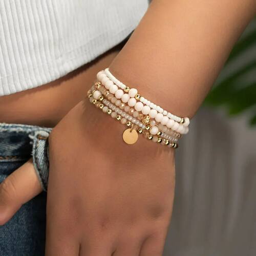 5Pcs/Set Charm Resin Beaded Fashion Bracelet Set for Women R