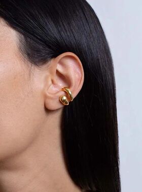 Punk Piercless Ear Clip Earring for Women Classic Gold Color