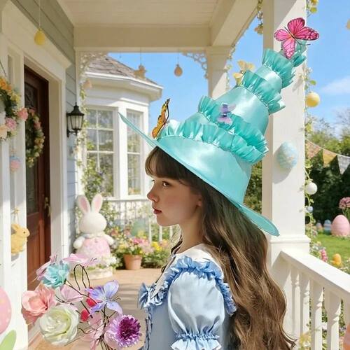 Dress Up Butterfly Decor Lolita Witch Hat Elegant Gothic Cos