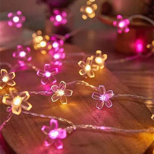 1PC 1.5M/3M/4.5M LED Cherry Flower Light String, Powered by