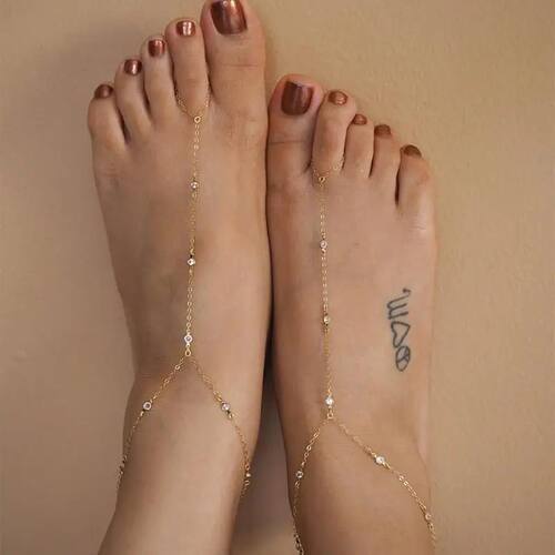 1Pcs Vintage Crystal Anklets for Women Simple Sexy Metal Cha