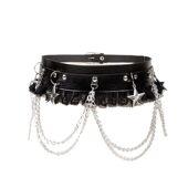 Y2K Lace Dark 2025 Patchwork Retro Punk Chain New Belt Leath