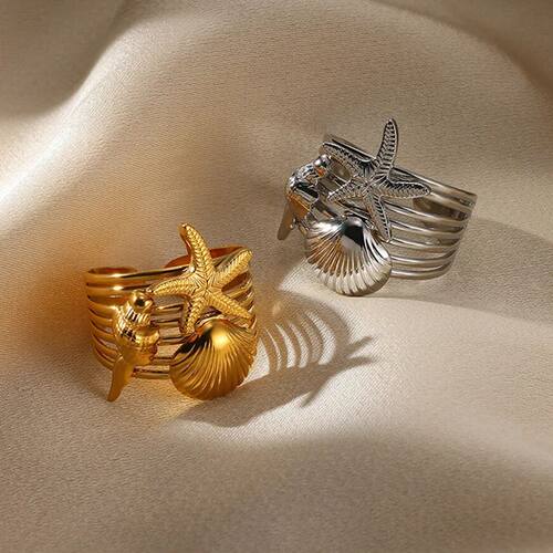 Stainless Steel stylish Unique Simple Starfish Conch Shell O