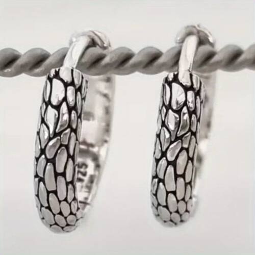 Ethnic Silver Color Copper Hoops Women's Earrings Creativity