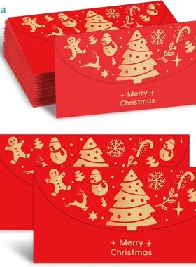 ?Gold Foil Designed Red Envelope Bags Christmas Blessing Luc
