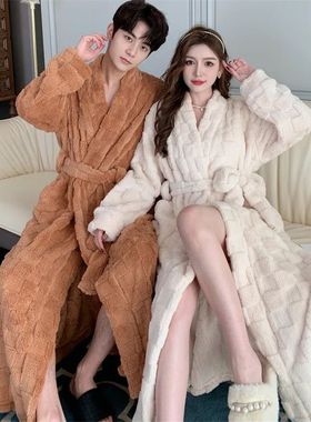 Autumn Winter Flannel Couple Home Clothes Simple Sweet Comfo