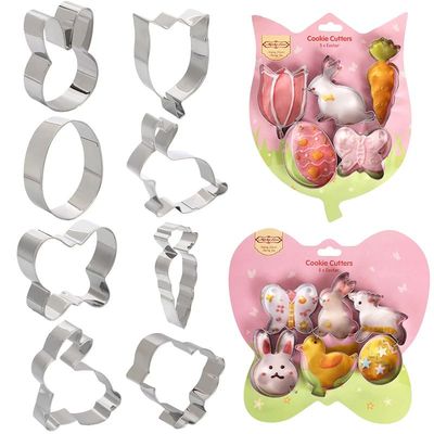 4/5/6Pcs Easter Bunny Eggs Cookie Cutter Stainless Steel But