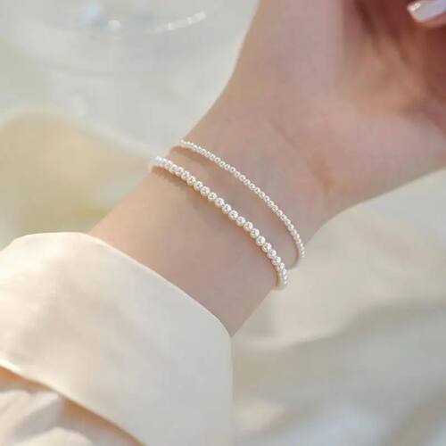 Simple Retro Imitation Pearls Bracelet For Women Stch Acryli
