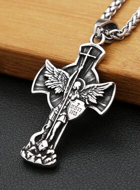 Vintage Saint Michael Archangel Pendant Necklaces For Man St