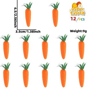 12PCS Easter Home Kitchen Decoration Artificial Foam Carrot