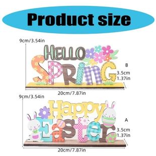 Easters Decors Happy Easters Signs Block Tabletop Ornament E