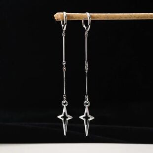 Gothic Jewelry Cross Star Drop Earrings Punk Charms Stitchin