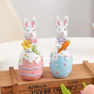 Lovely Rabbit Candy Color Resurrection Egg Ornament Carrot B