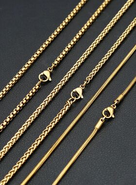 Fashion Punk Golden Color Link Chains Necklace For Men Women