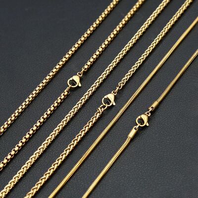 Fashion Punk Golden Color Link Chains Necklace For Men Women