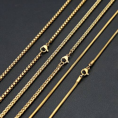 Fashion Punk Golden Color Link Chains Necklace For Men Women
