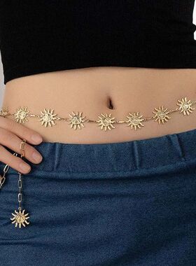 Boho Gold Color Sun Waist Belly Chain for Women Summer Sexy