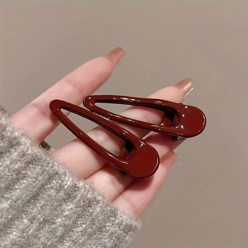 1/2Pcs Set Burgundy Hair Clips Non-Slip Durable Rectangular