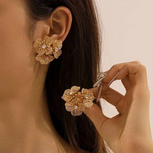 European and American new fashion flower shape white zircon