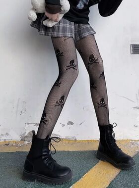 Gothic Tights Women Leggings Lolita Hollowed Out Mesh Body S