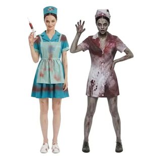 Horror Nurse Doctor Cosplay Bloodstained Uniform NPC Role-pl