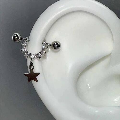Sexy ndy Zircon Star Piercing Stud Earrings for Women Girls