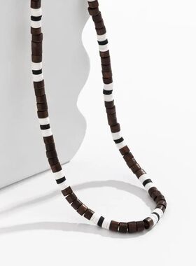 Male Jewelry Wood Beaded Men's Gifts Men Choker Simple Geome