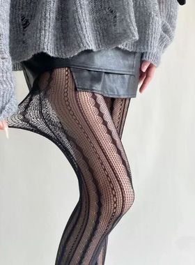 Women Sexy Lace Fishnet Stockings Lolita Hollow Out Solid Pa