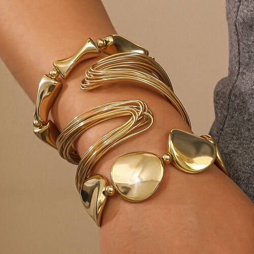 3 Pcs/set Geometric Twisted Lines Irregular Shaped Open Cuff
