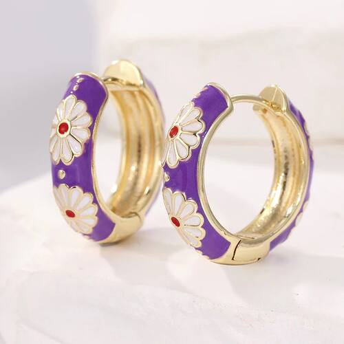 Classic Creativity Gold Color Copper Hoops Women's Earrings